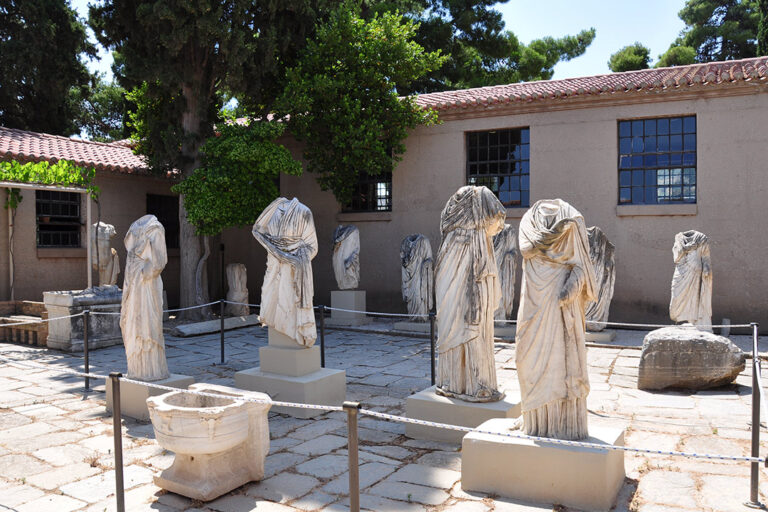 Headless statues at the courtyard of the Corinth Museum