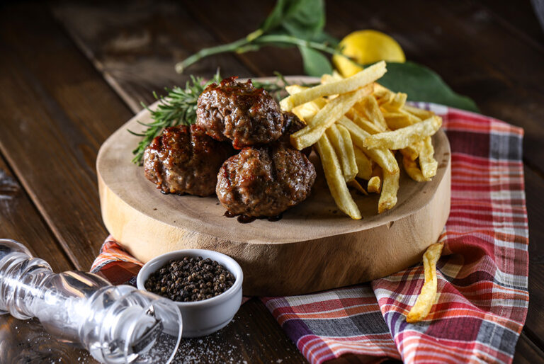 Meatball dish at the George’s Steak House restaurant in Athens