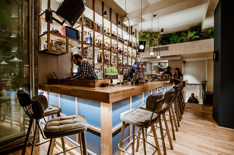 Interior of Kafeoino restaurant in Athens