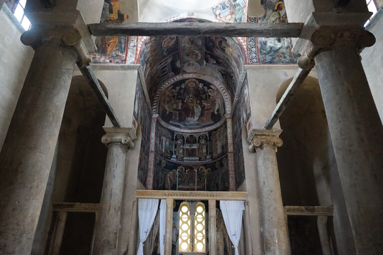 Interior of the church at the Kaisariani monastery at Mount Hymettus, Athens