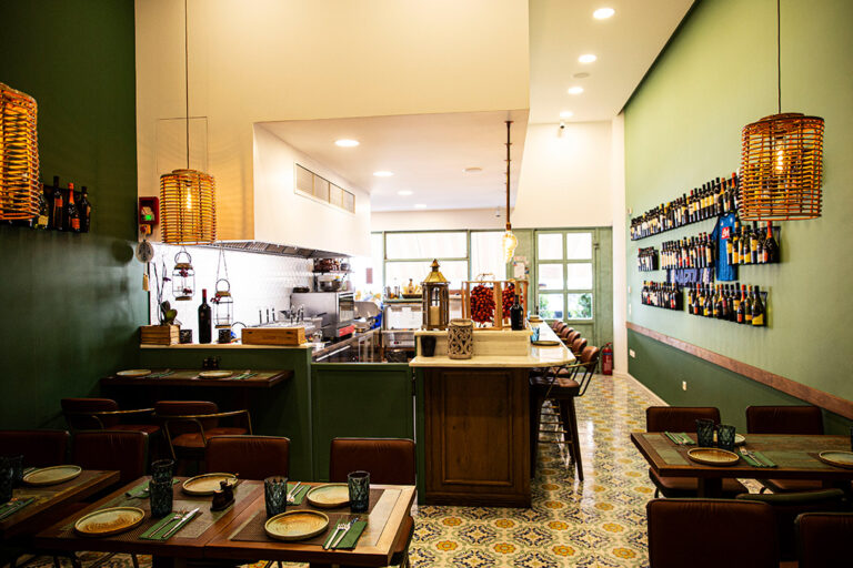 Interior of Napul'è Italian Comfort Food & Wine restaurant in Athens