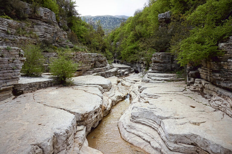 View of Papingo Rock Pools in Epirus Greece